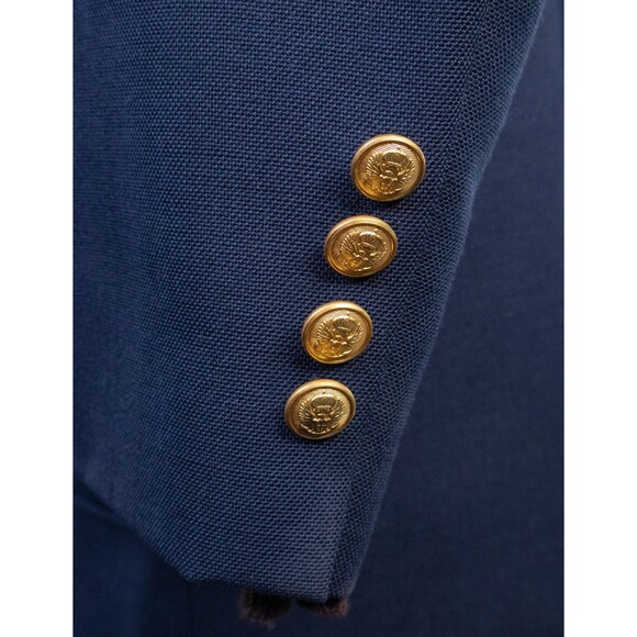 Stanley Blacker Blazer Mens Navy Blue Gold Button Suit Jacket Coat Size 40 R - Picture 7 of 14